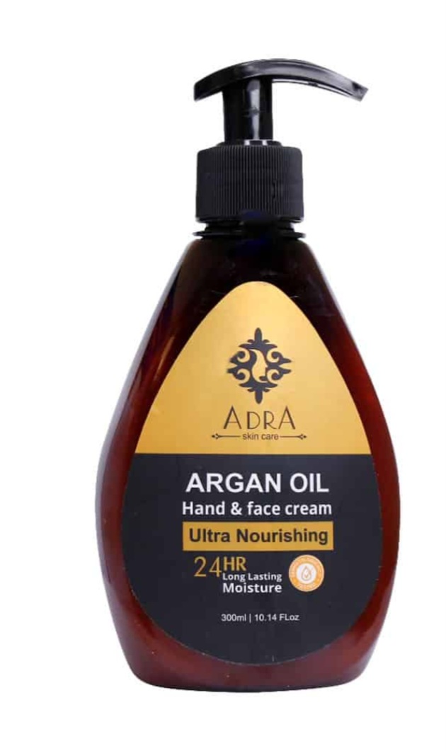 کرم مرطوب کننده دست وصورت حاوی روغن آرگان300میل پمپی-آدرا