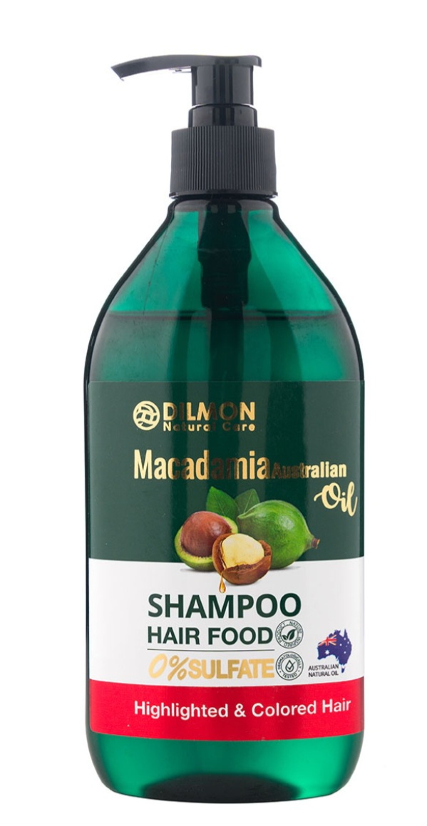 شامپومناسب موهای رنگ شده وهایلایت حاوی روغن ماکادمیا بدون سولفات385میل-دیلمون