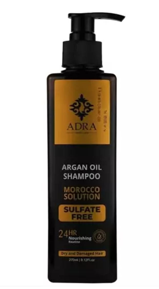 شامپو موی سر حاوی روغن آرگان وکراتین هیدرولیزشده بدون سولفات270میل-آدرا